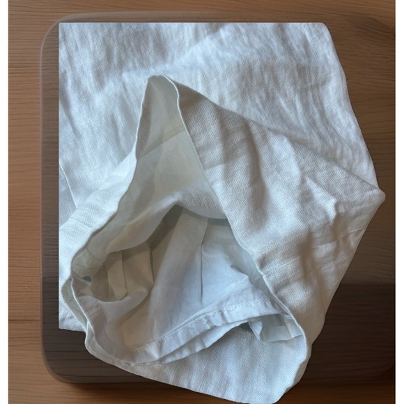 J. Crew Women's 6 100% Linen Wide Leg Cropped Pocket Pants White Lined - Picture 3 of 9